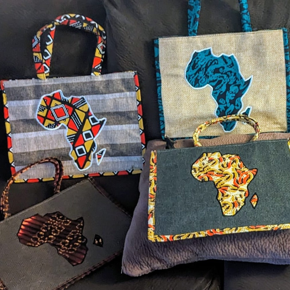 Assorted color with Country of Africa Bag with Handles