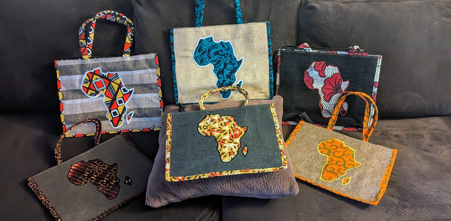 Assorted color with Country of Africa Bag with Handles
