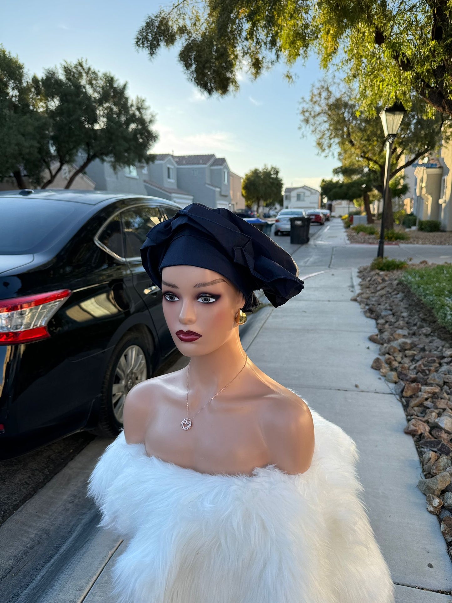 AFRICAN PRINT HEADWRAP, Ankara Head Wrap, color black