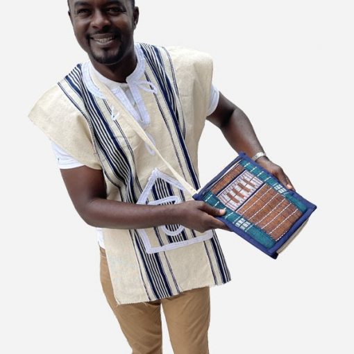 Men's Shoulder Bag Made w/ African Fabric