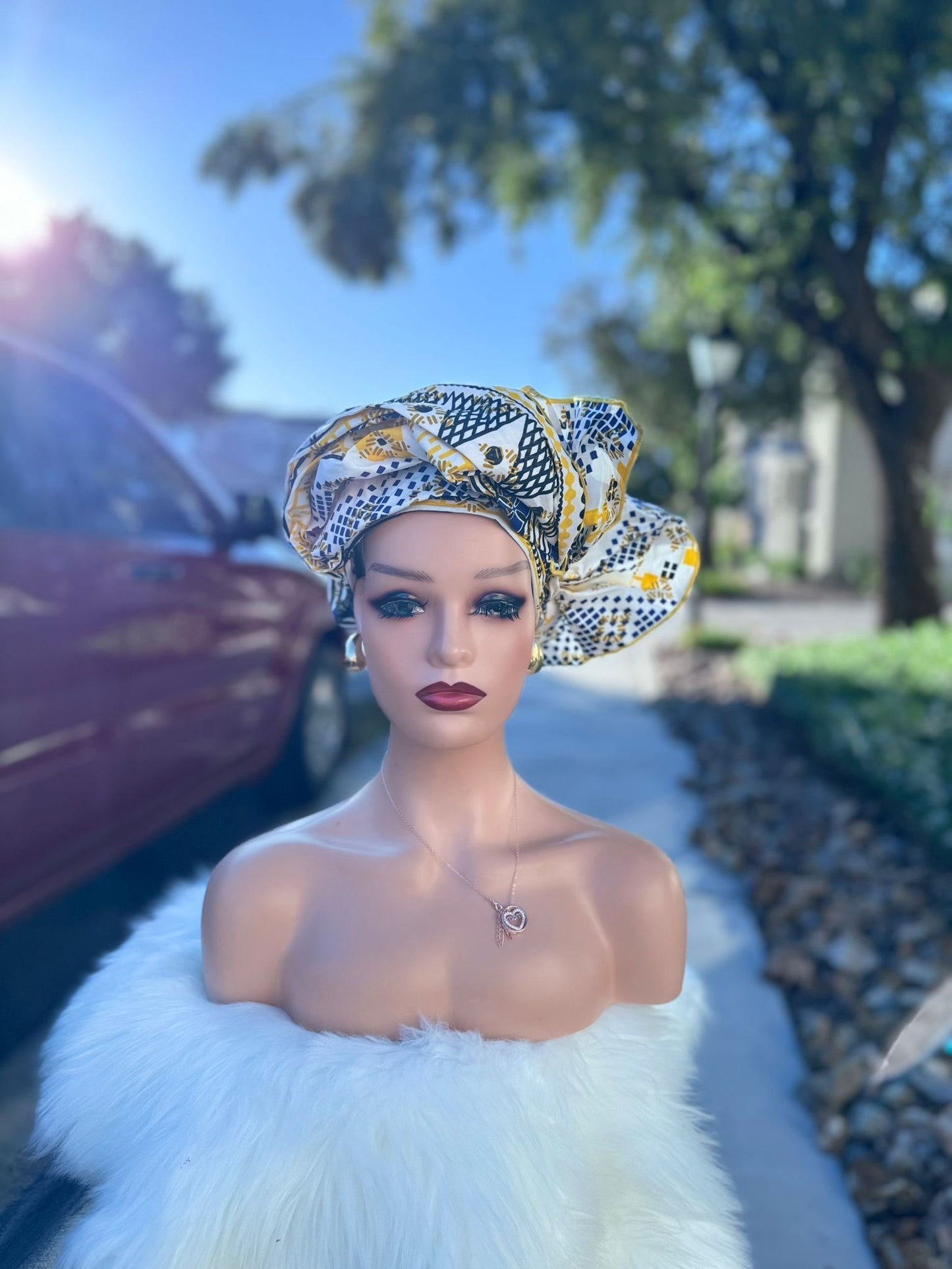 AFRICAN PRINT HEADWRAP, Ankara Head Wrap, color black