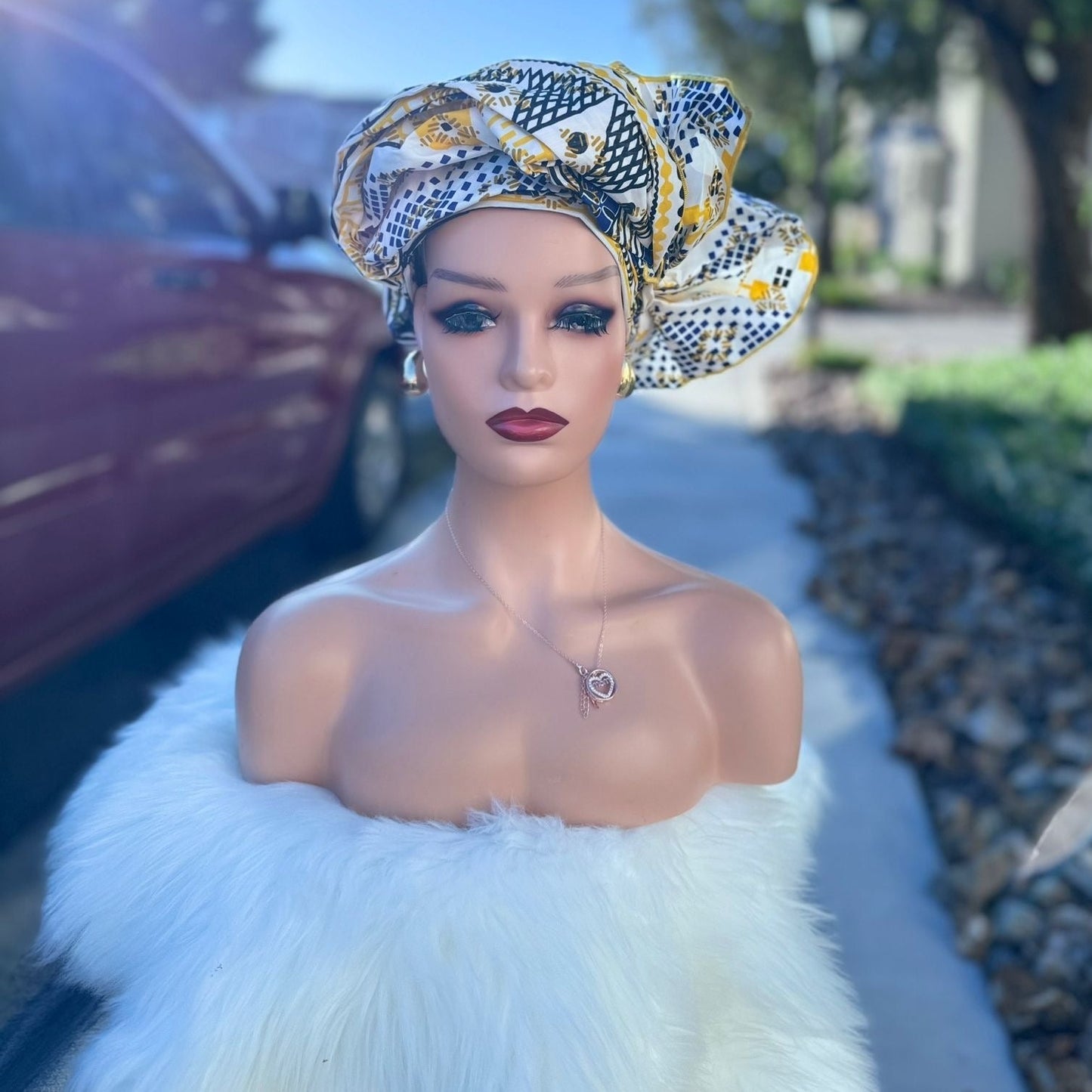 AFRICAN PRINT HEADWRAP, Ankara Head Wrap, color black