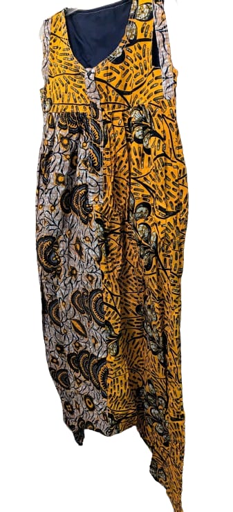 Baggyho Jumpsuit/Dress 2 in One Combo Yellow Leaves