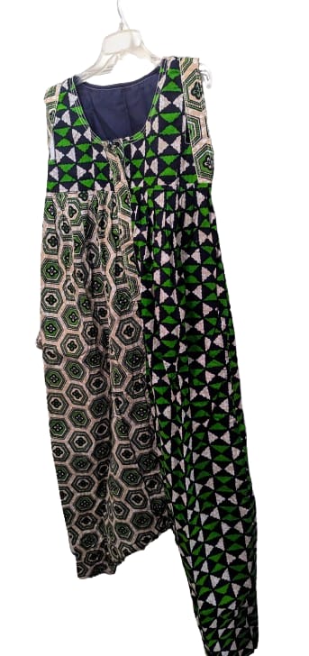 Baggyho Jumpsuit/Dress 2 in One Combo Teal Zigzag