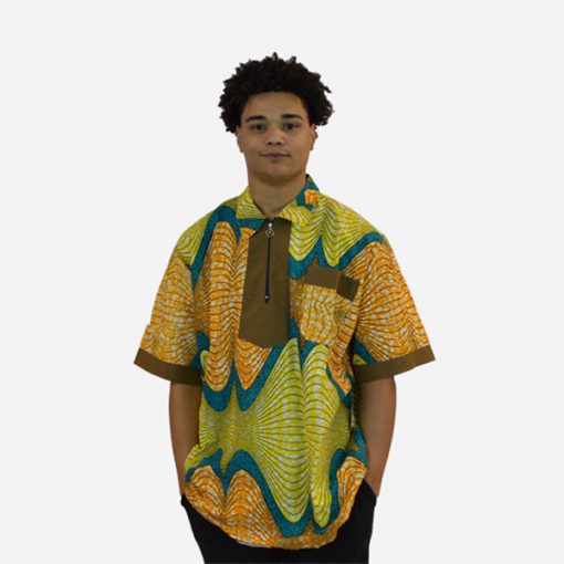 Men's European Style Shirt made with African Fabric
