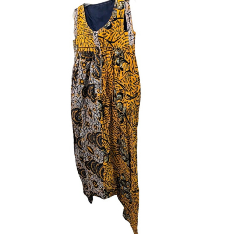 Baggyho Jumpsuit/Dress 2 in One Combo Yellow Leaves