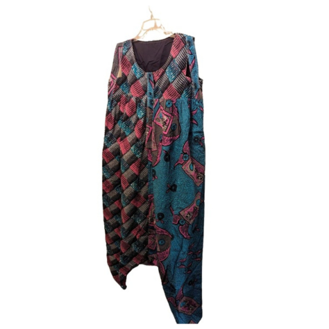 Baggyho Jumpsuit/Dress 2 in One Combo Turquoise Orange Burst