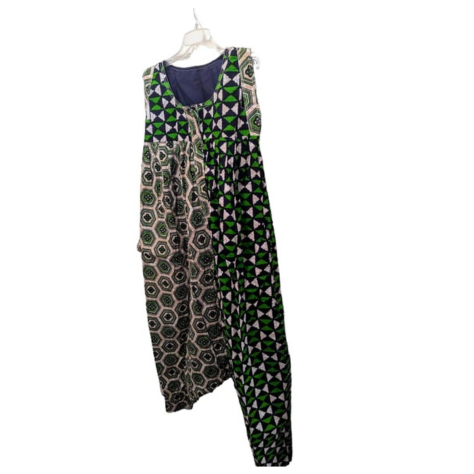 Baggyho Jumpsuit/Dress 2 in One Combo Teal Zigzag