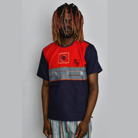 Akwaba Men's Shirts Short Sleeve Blue Red